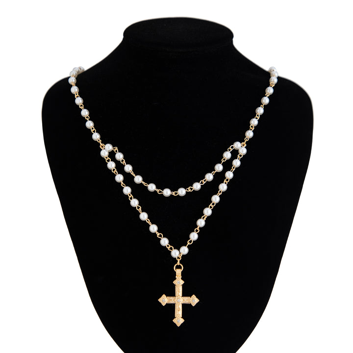 Matteo Pearl Cross Necklace